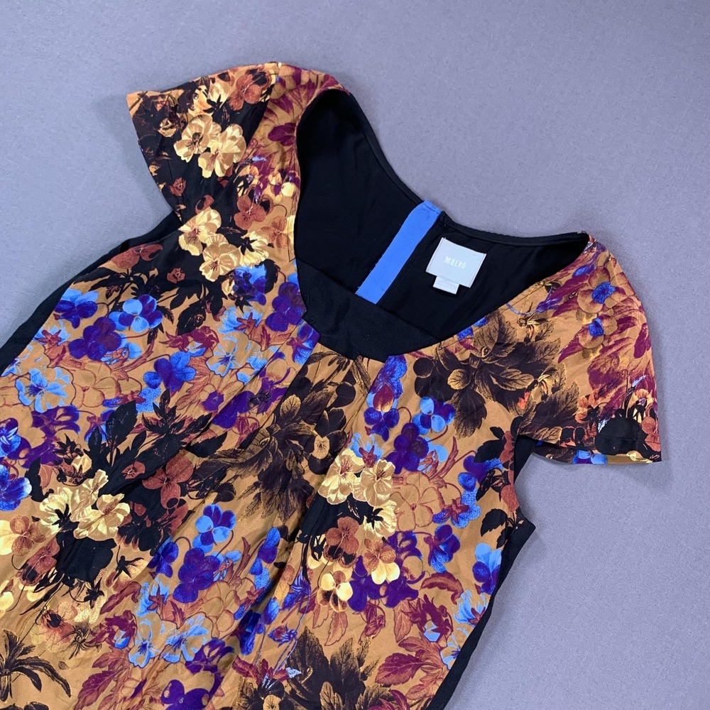 Maeve Anthropologie Dress Womens Medium Multicolor Floral Short Sleeve Shift